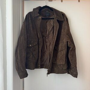 Zara 100% suede bomber